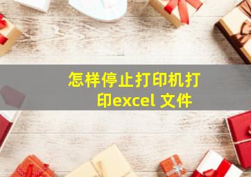 怎样停止打印机打印excel 文件